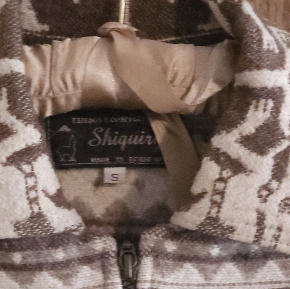 Vintage Alpaca Wool Unique Brown and Cream Jacket XS Bohochic Unique - Picture 7 of 8